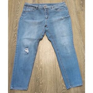 Time and Tru Distressed Blue Straight Leg Jeans